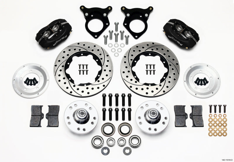 WIL Dynalite Brake Kit - Wilwood Forged Dynalite Front Kit 11.00in Drilled 87-93 Mustang 5 Lug