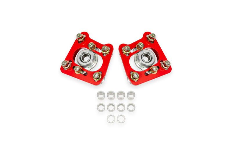 BMR Caster & Camber Plates - BMR 94-04 Ford Mustang Steel Caster Camber Plates - Red