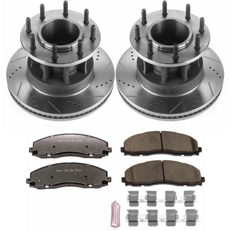 PSB Evolution Drill/Slot Rotor - Power Stop 17-22 Ford F-350 Super Duty Front Z36 Truck & Tow Brake Kit