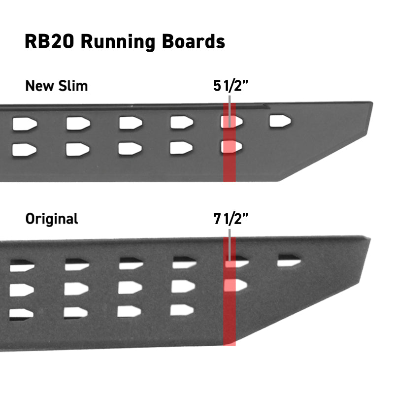 GOR RB20 Slim Running Boards - Go Rhino RB20 Slim Running Boards - Universal 80in. - Bedliner Coating