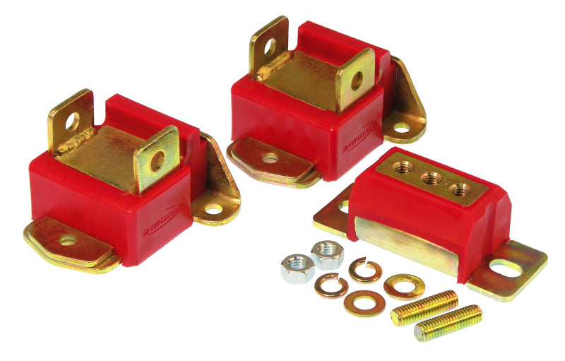 PRO Engine/Trans Kit - Red - Prothane GM Motor & Trans Mount Kit - Red