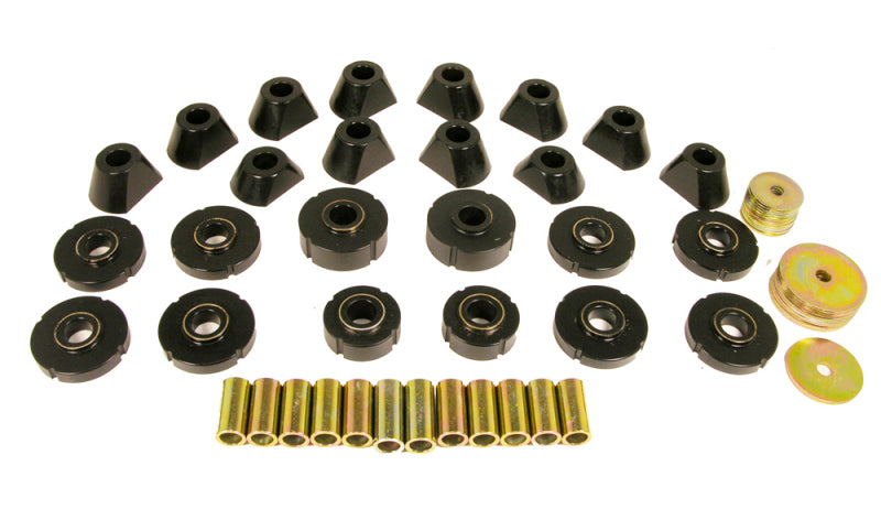 PRO Body/Subframe Bush - Blk - Prothane 67-72 Chevy K10 Blazer Body Mount Kit - Black