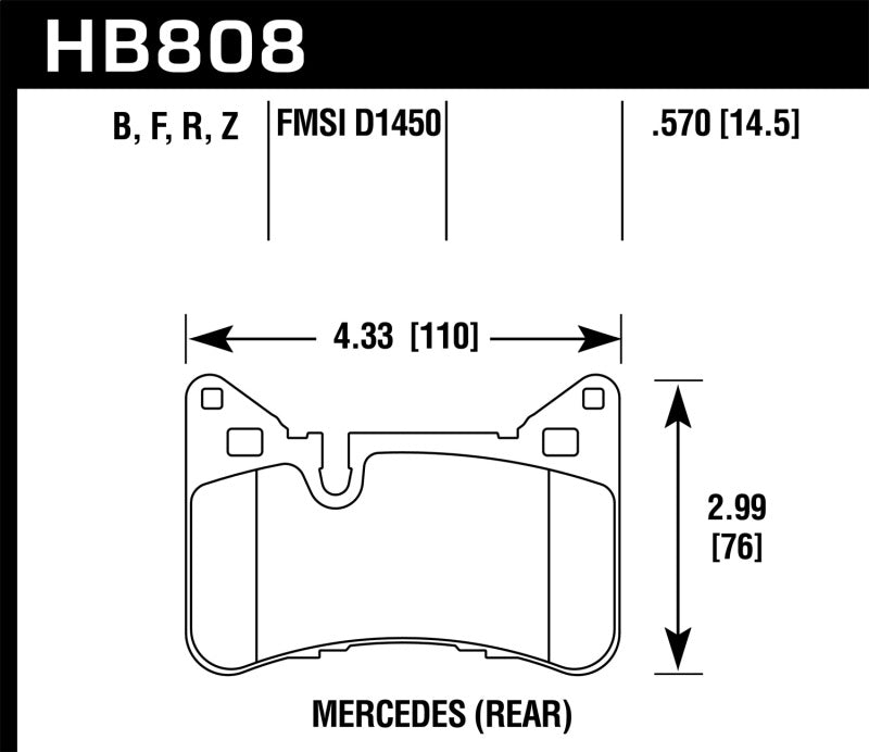 HAWK Ceramic Brake Pad Sets - Hawk 10-15 Mercedes-Benz E63 AMG / 14-16 Mercedes-Benz E63 AMG S Ceramic Street Rear Brake Pads