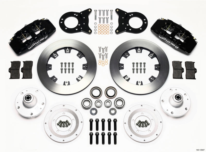 WIL Dynapro Brake Kit - Wilwood Dynapro 6 Front Hub Kit 12.19in 1965-1969 Mustang Disc & Drum Spindle