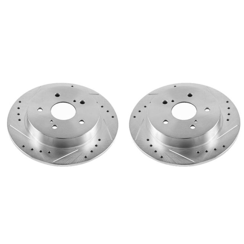 PSB Evolution Drill/Slot Rotor - Power Stop 07-13 Suzuki SX4 Rear Evolution Drilled & Slotted Rotors - Pair