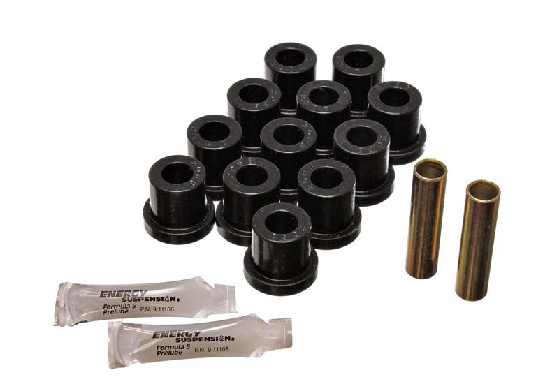 ES Spring/Shackle Bush - Black - Energy Suspension 55 Chevy Bel Air Black Rear Leaf Spring Bushing Set