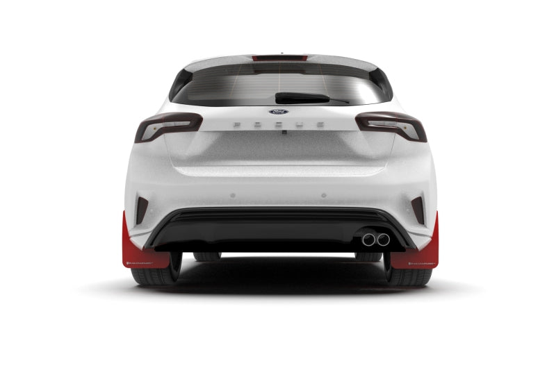 RAL UR Red Flap/Wht Logo - Rally Armor 19-25 Ford Focus ST MK4 Red UR Mud Flap w/White Logo