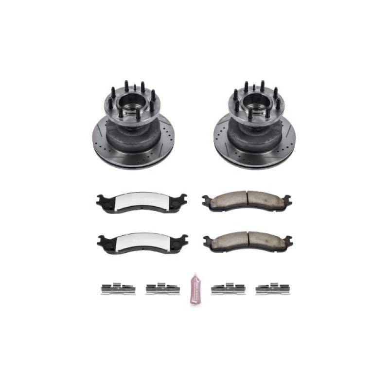 PSB Evolution Drill/Slot Rotor - Power Stop 03-07 Ford E-450 Super Duty Front Z36 Truck & Tow Brake Kit