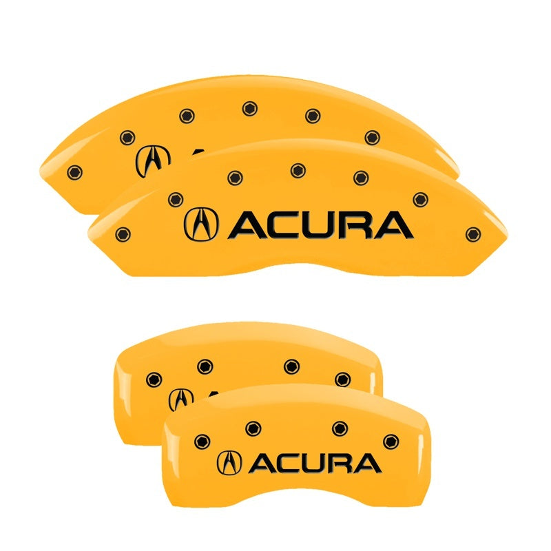 MGP Caliper Covers 4 Logo - MGP 4 Caliper Covers Engraved Front & Rear Acura Yellow Finish Black Char 2002 Acura RSX