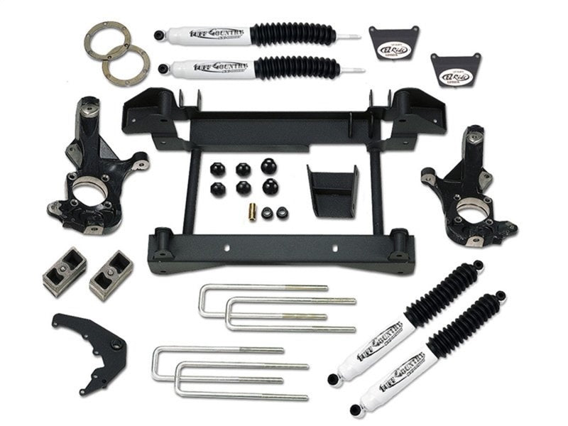 TUF Lift Kits - Tuff Country 01-06 Chevy Silverado 1500HD 4x4 4in Lift Kit (w/One Piece Sub Frame SX8000 Shocks)
