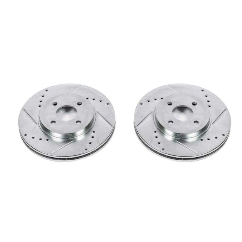 PSB Evolution Drill/Slot Rotor - Power Stop 02-04 Ford Focus Front Evolution Drilled & Slotted Rotors - Pair