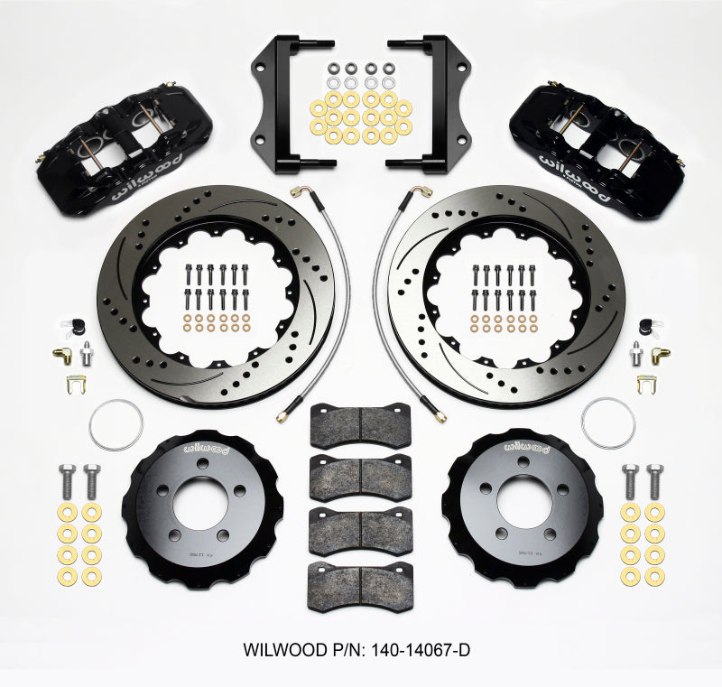 WIL Aero Brake Kit - Wilwood AERO6 Front Hat Kit 14.25 Drilled 2014-Up Challenger w/Lines