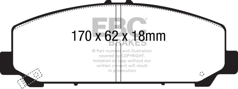 EBC Yellowstuff Brake Pad Sets - EBC 06-07 Infiniti QX56 5.6 (Akebono) Yellowstuff Front Brake Pads