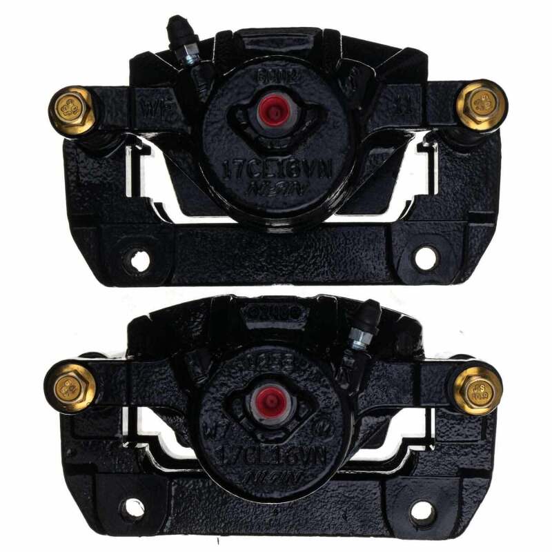 PSB Black Calipers - Power Stop 01-03 Acura CL Front Black Caliper - Pair w/Bracket