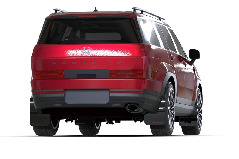RAL UR Blk Flap/Wht Logo - Rally Armor 24-25 Hyundai Santa Fe Black Mud Flap w/White Logo