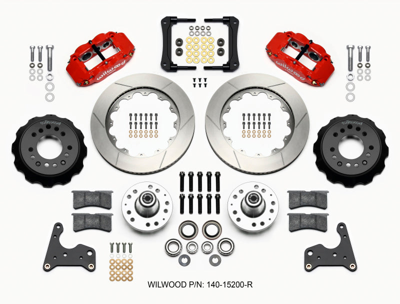 WIL Superlite Brake Kit - Wilwood Narrow Superlite 6R Front Hub Kit 14.00in Red 65-72 CDP C Body -Drum
