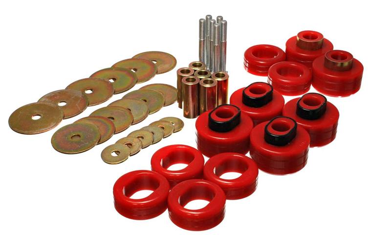 ES Body Mounts - Red - Energy Suspension Cab Mount Set - Std Cab - Red