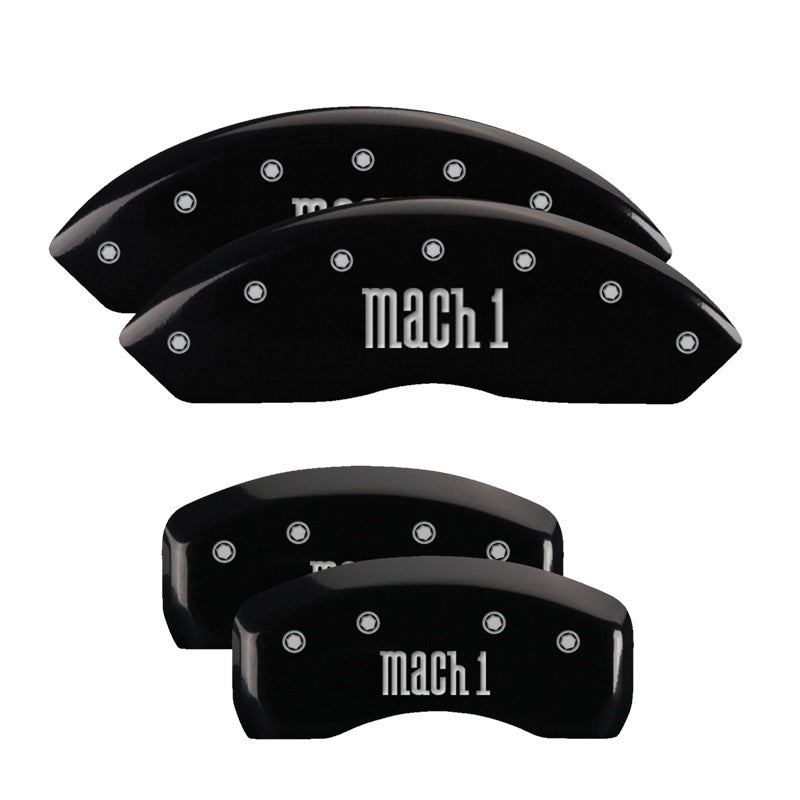 MGP Caliper Covers 4 Logo - MGP 4 Caliper Covers Engraved Front & Rear Mach 1 Black finish silver ch