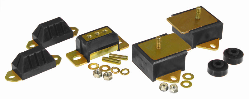 PRO Drivetrain Mounts - Blk - Prothane 76-86 Jeep CJ5/7/8 Drivetrain Kit - Black