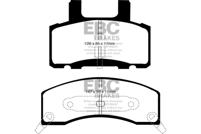 EBC Ultimax2 Brake Pad Sets - EBC 90-93 Chevrolet C20 8600 LB Ultimax2 Front Brake Pads