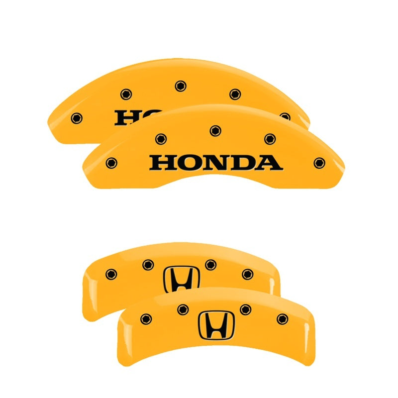 MGP Caliper Covers 4 Logo - MGP 4 Caliper Covers Engraved Front Honda Rear H Logo Yellow Finish Black Char 2003 Honda Element