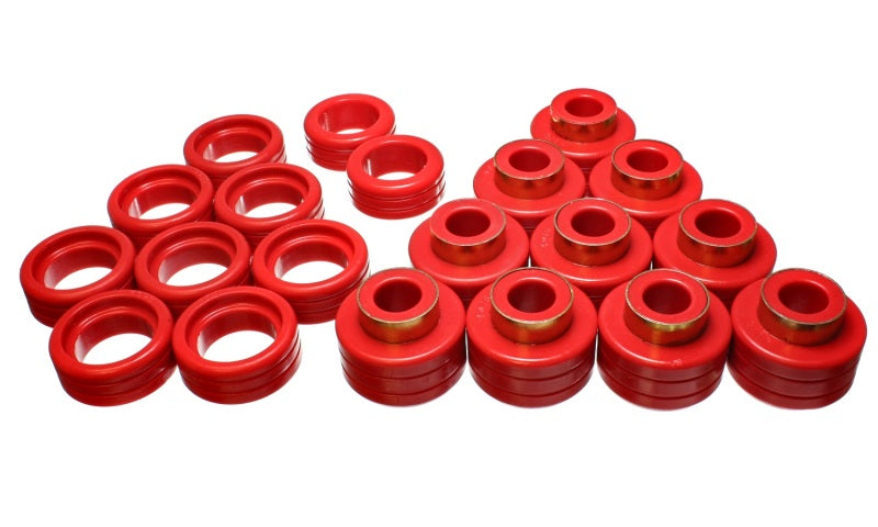 ES Body Mounts - Red - Energy Suspension 95-99 GM Tahoe/Yukon/Denali 2WD/4WD Red Body (Cab) Mount Set