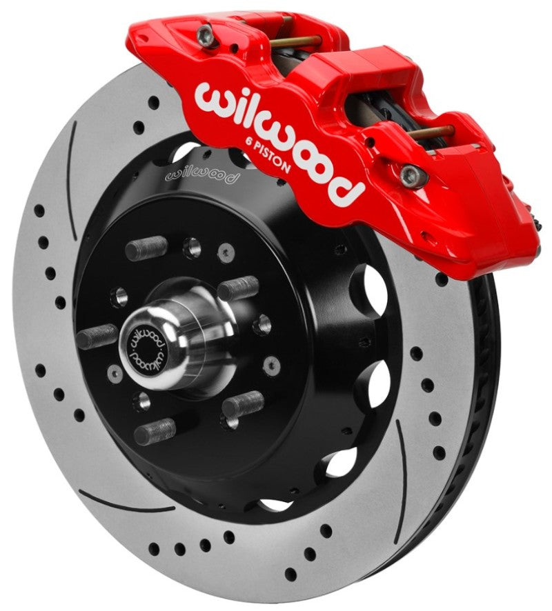 WIL Aero Brake Kit - Wilwood Aero6 Big Brake Front Kit 14.00in D/S Red 67-69 Chevrolet Camaro w/ Wilwood AFX Pro Spindle