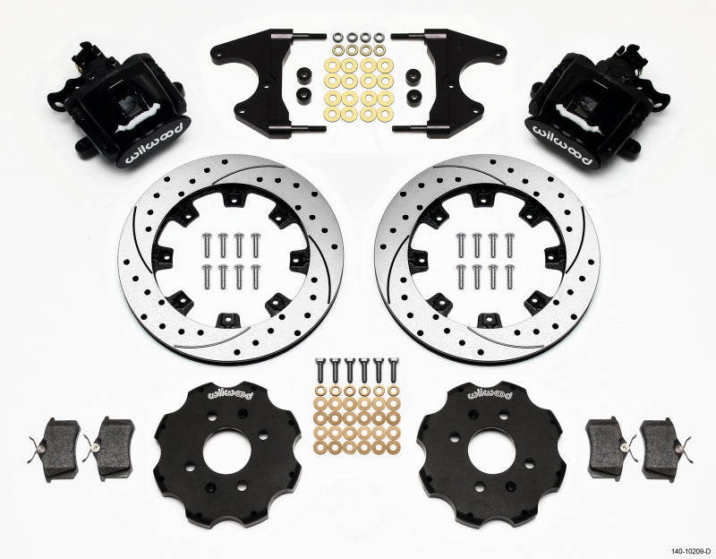 WIL Parking Brake Brake Kit - Wilwood Combination Parking Brake Rear Kit 12.19in Drilled Civic / Integra Drum 2.46 Hub Offset