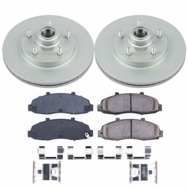 PSB Z17 Evolution Coated Kit - Power Stop 97-00 Ford F-150 Front Z17 Evolution Geomet Coated Brake Kit