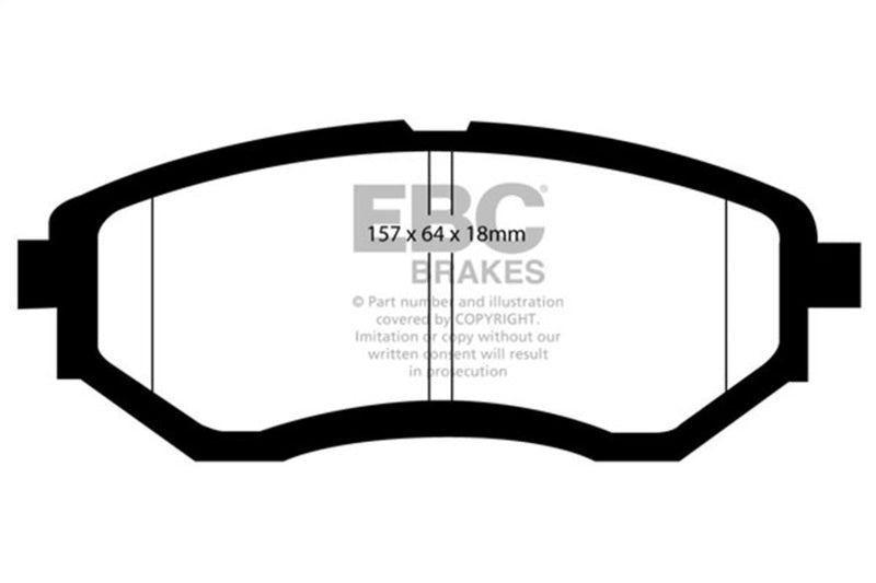 EBC Redstuff Brake Pad Sets - EBC 16-21 Subaru WRX 2.0T (Excl 2022+ Models) Redstuff Front Brake Pads