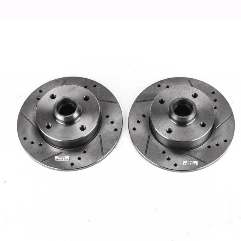 PSB Evolution Drill/Slot Rotor - Power Stop 99-02 Volkswagen Cabrio Rear Evolution Drilled & Slotted Rotors - Pair