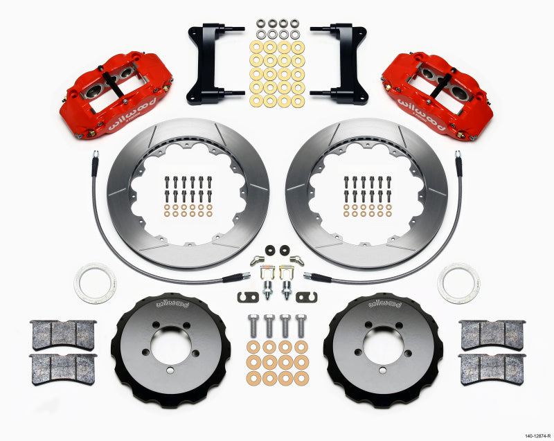 WIL Superlite Brake Kit - Wilwood Narrow Superlite 6R Front Hat Kit 13.06in Red 1999-2012 Subaru WRX w/Lines