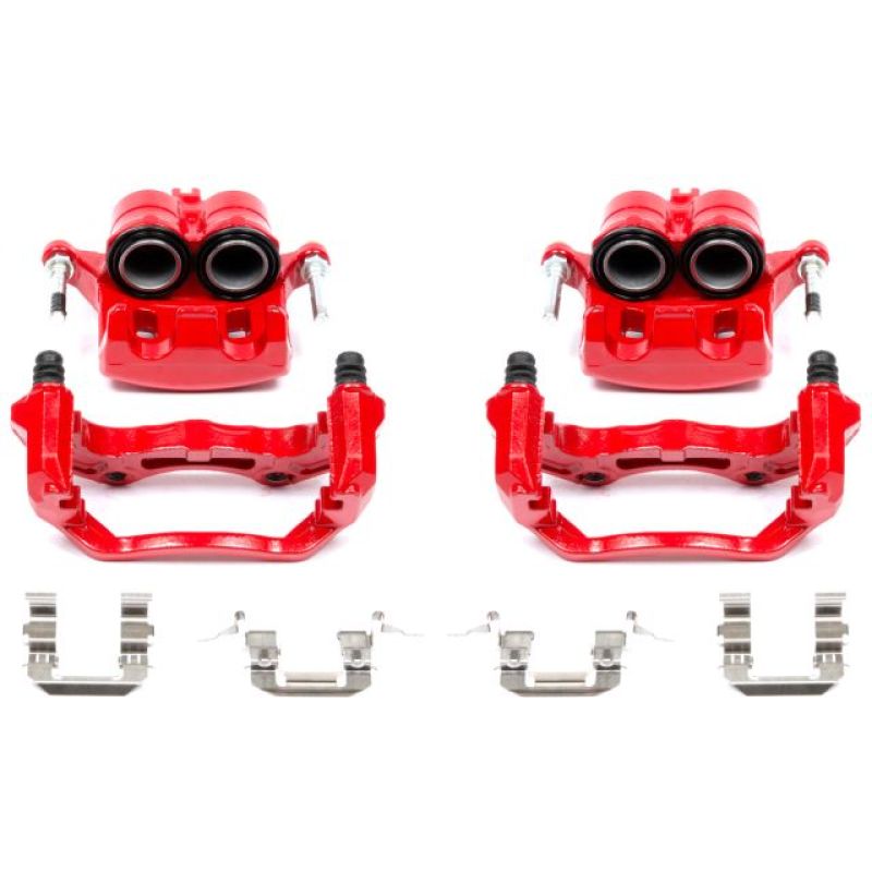 PSB Red Calipers - Power Stop 05-07 Infiniti G35 Front Red Calipers w/Brackets - Pair