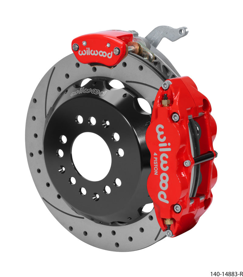 WIL Superlite Brake Kit - Wilwood Narrow Superlite 4R-MC4 Red Rear Kit 12.88in Drilled Rotor 88-96 Chevy Corvette C4