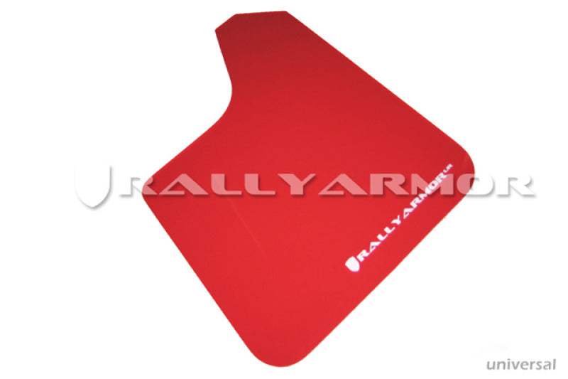 RAL UR Red Flap/Wht Logo - Rally Armor Universal Fit (No Hardware) Red UR Mud Flap w/ White Logo