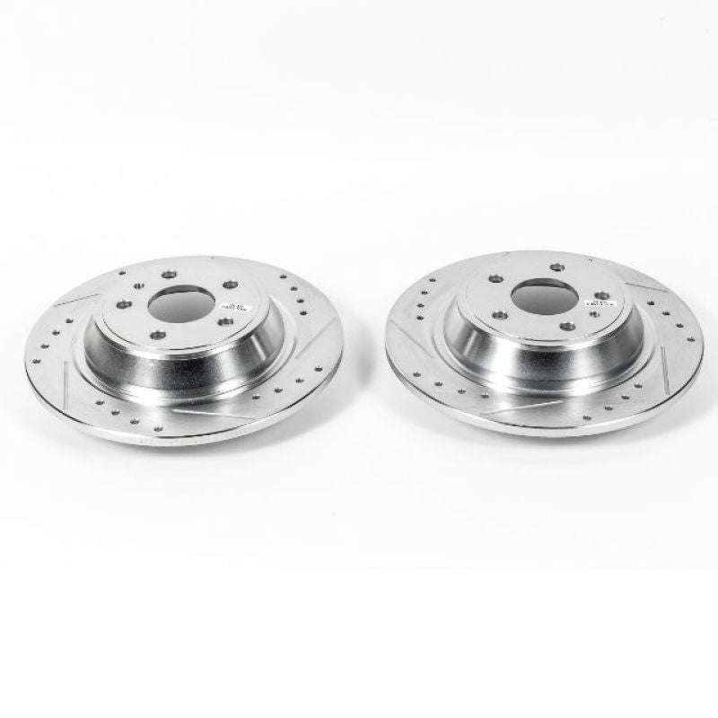 PSB Evolution Drill/Slot Rotor - Power Stop 13-19 Ford Fusion Rear Evolution Drilled & Slotted Rotors - Pair
