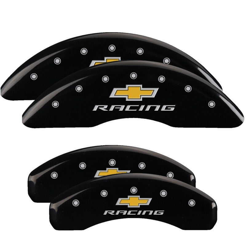 MGP Caliper Covers 4 Logo - MGP 4 Caliper Covers Engraved F & R Chevy Racing Black Finish Silver Char 2019 Chevrolet Camaro
