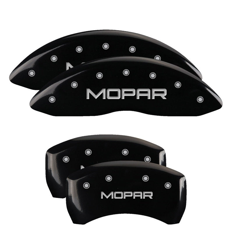 MGP Caliper Covers 4 Logo - MGP 4 Caliper Covers Engraved Front & Rear Mopar Black Finish Silver Char 2017 Chrysler Pacifica