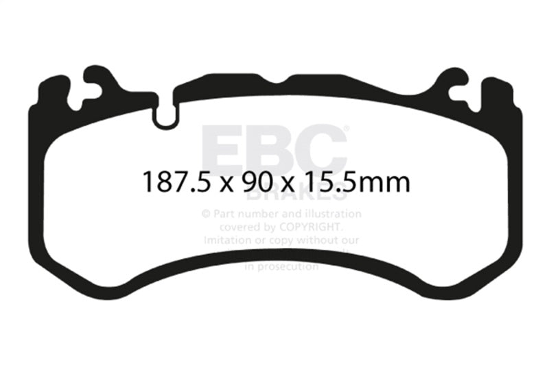 EBC Yellowstuff Brake Pad Sets - EBC 12+ Maserati Quattroporte 3.8 Twin Turbo Yellowstuff Front Brake Pads
