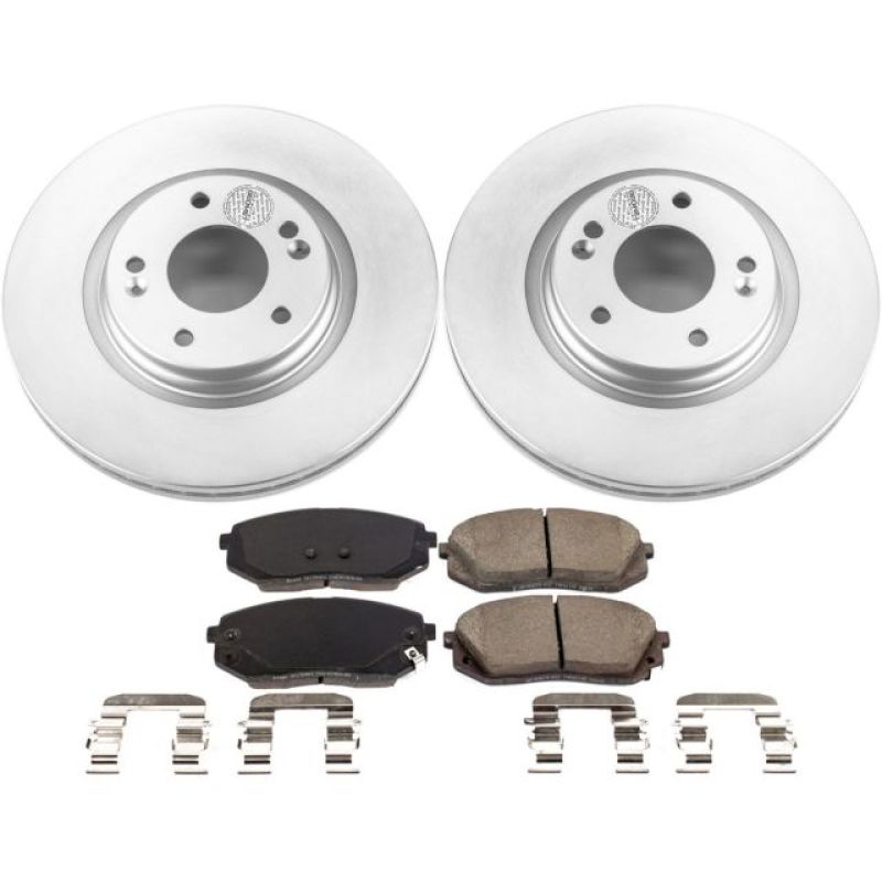 PSB Z17 Evolution Coated Kit - Power Stop 16-19 Hyundai Sonata Front Z17 Evolution Geomet Coated Brake Kit