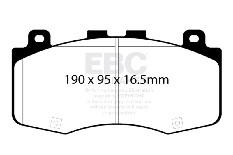 EBC Yellowstuff Brake Pad Sets - EBC 2018+ Jeep Grand Cherokee Trackhawk Yellowstuff Front Brake Pads