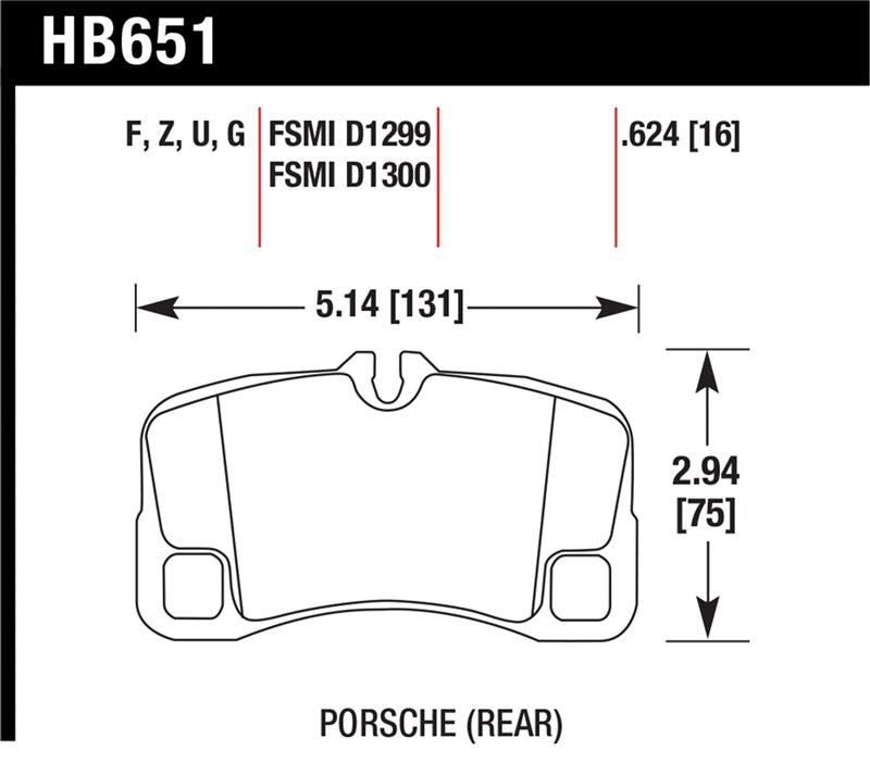 HAWK DTC-70 Brake Pad Sets - Hawk 07-08 Porsche 911 Turbo/911 GT3/911 GT3 CUP Rear DTC-70 Race Brake Pads