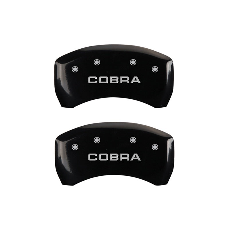 MGP Caliper Covers 2 Logo - MGP Rear set 2 Caliper Covers Engraved Rear Cobra Black finish silver ch