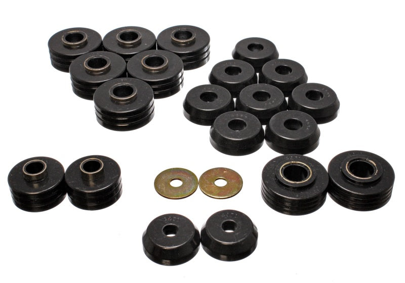 ES Body Mounts - Black - Energy Suspension 80-96 Ford Bronco 4WD Black Body Mount Set