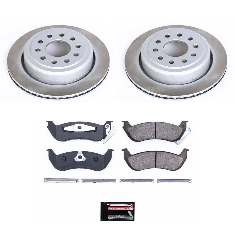 PSB Semi-Coated Rotor Kits - Power Stop 03-11 Lincoln Town Car Rear Semi-Coated Rotor Kit