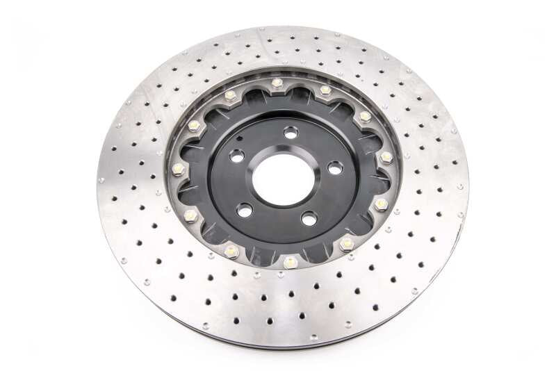 DBA 5000 Series Drilled Rotors - DBA 16-18 Ford Focus RS Front 5000 Series 2-Piece Drilled Rotor w/Black Hat