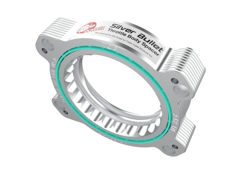 AFE Silver Bullet TBS - aFe 2020 Vette C8 Silver Bullet Aluminum Throttle Body Spacer Works w/ Factory Intake Only - Silver