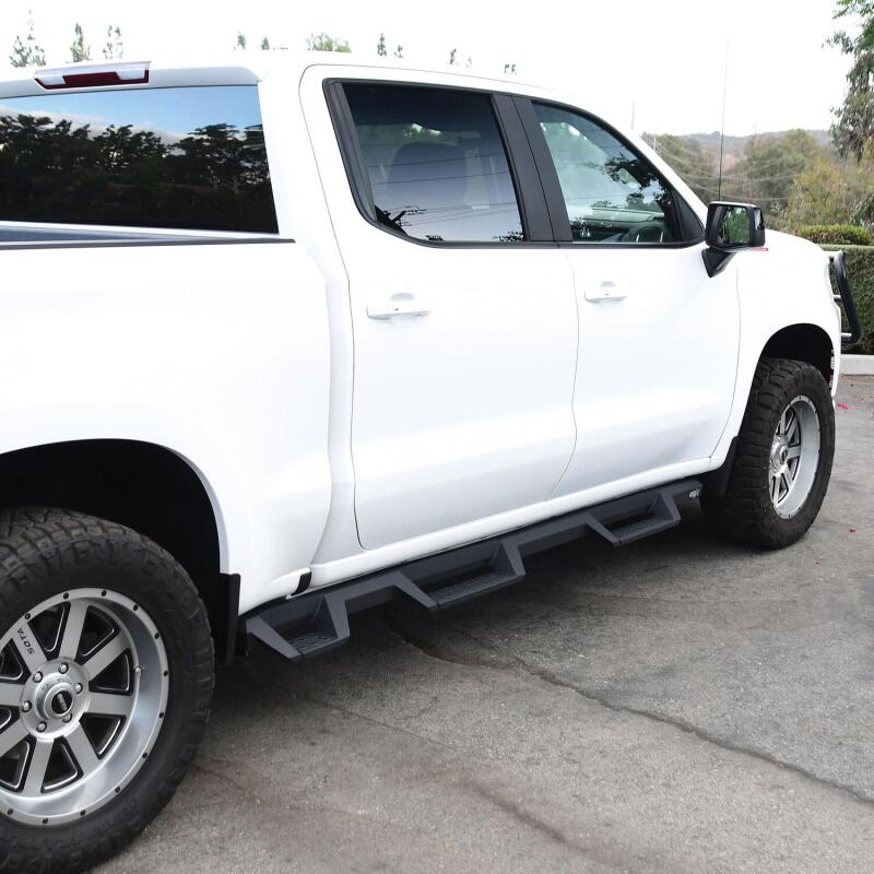 WES Nerf Bars - HDX Drop - Westin 2019 Chevrolet Silverado/Sierra 1500 (5.5ft) Drop Wheel to Wheel Nerf Step Bars - Txt Black