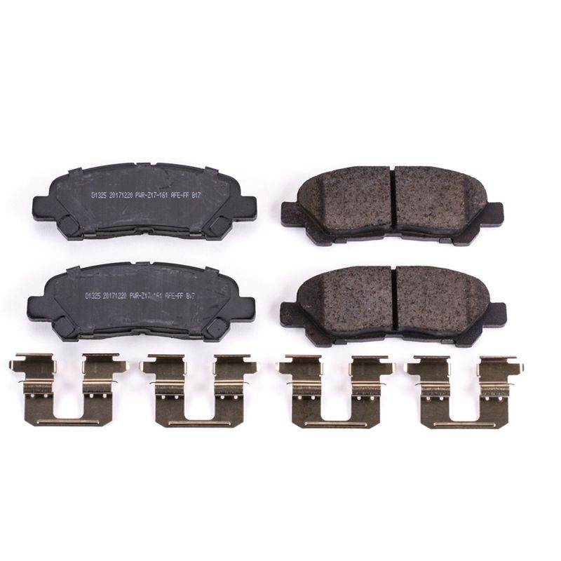 PSB Z17 Evolution Brake Pads - Power Stop 08-13 Toyota Highlander Rear Z17 Evolution Ceramic Brake Pads w/Hardware