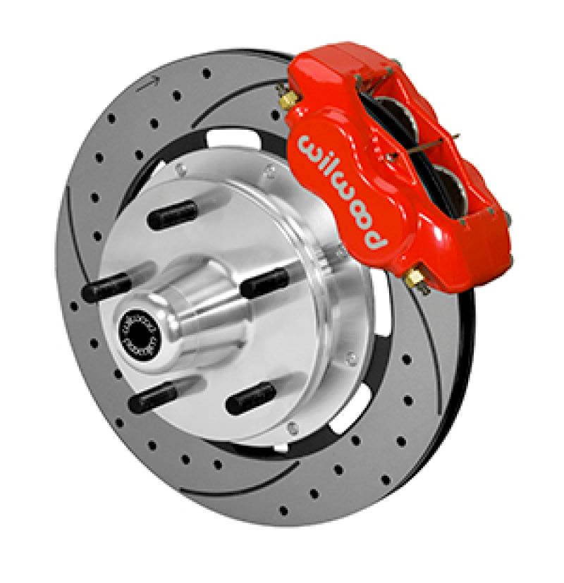WIL Dynalite Brake Kit - Wilwood Forged Dynalite Front Kit 19.00in Drilled Rotor Red WWE ProSpindle (5x5.00in Hub)